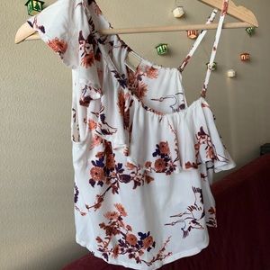 Roxy Floral asymmetric Crop Top